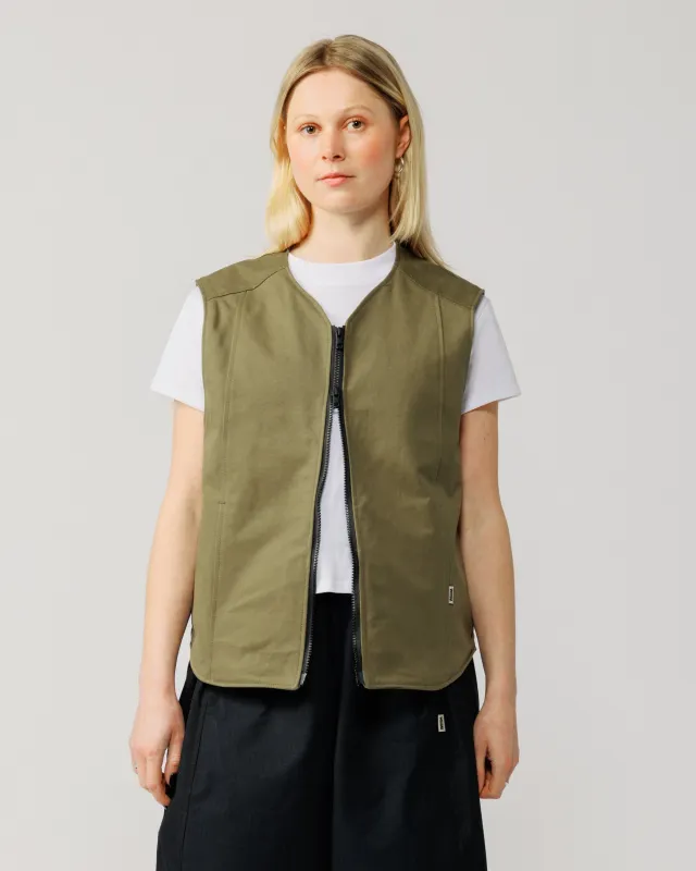 Multi-Pocket Mill Vest - Khaki Green made by Wawwa