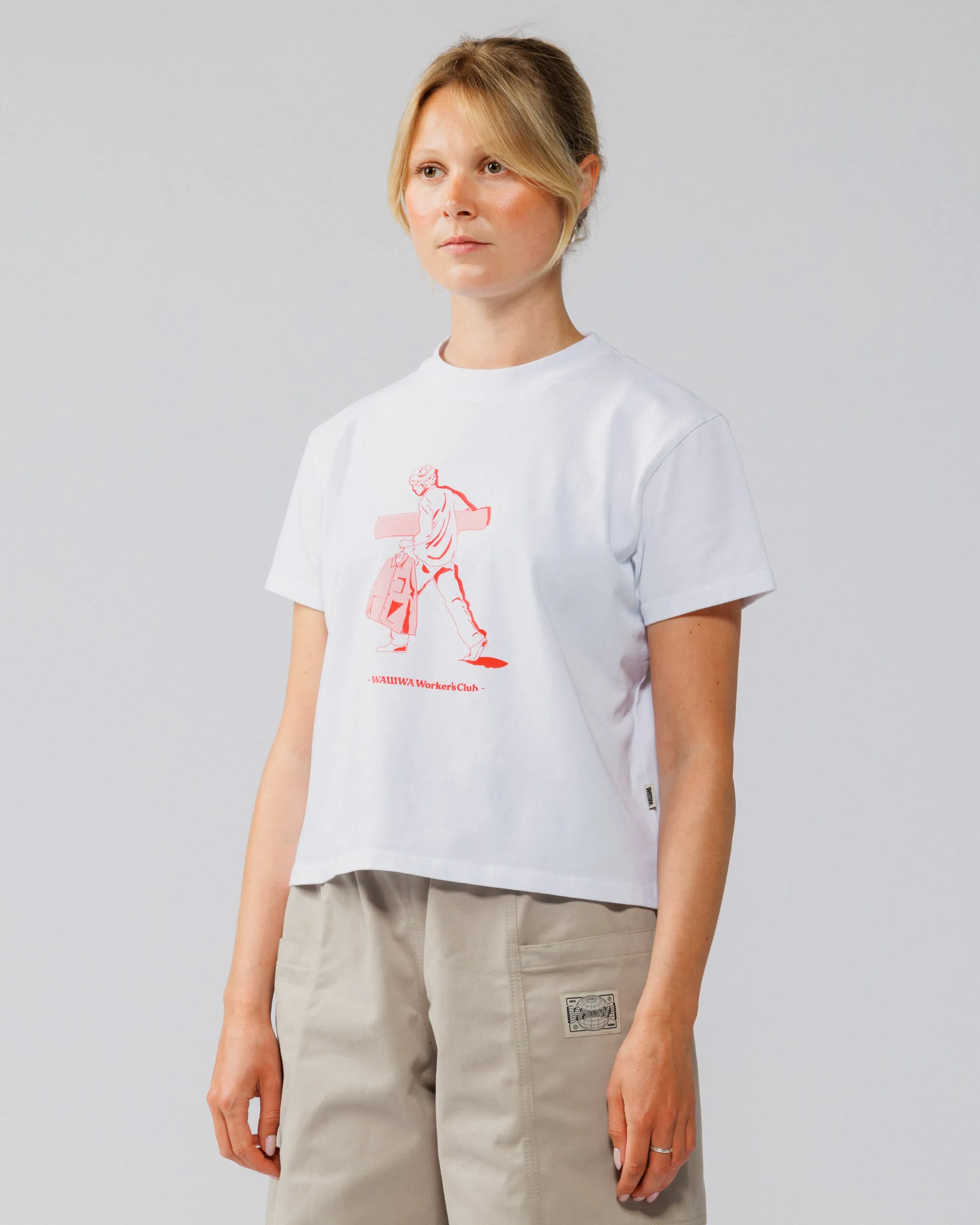 Cropped Workers Stride T-Shirt - White sold by Wawwa product image thumbnail 2