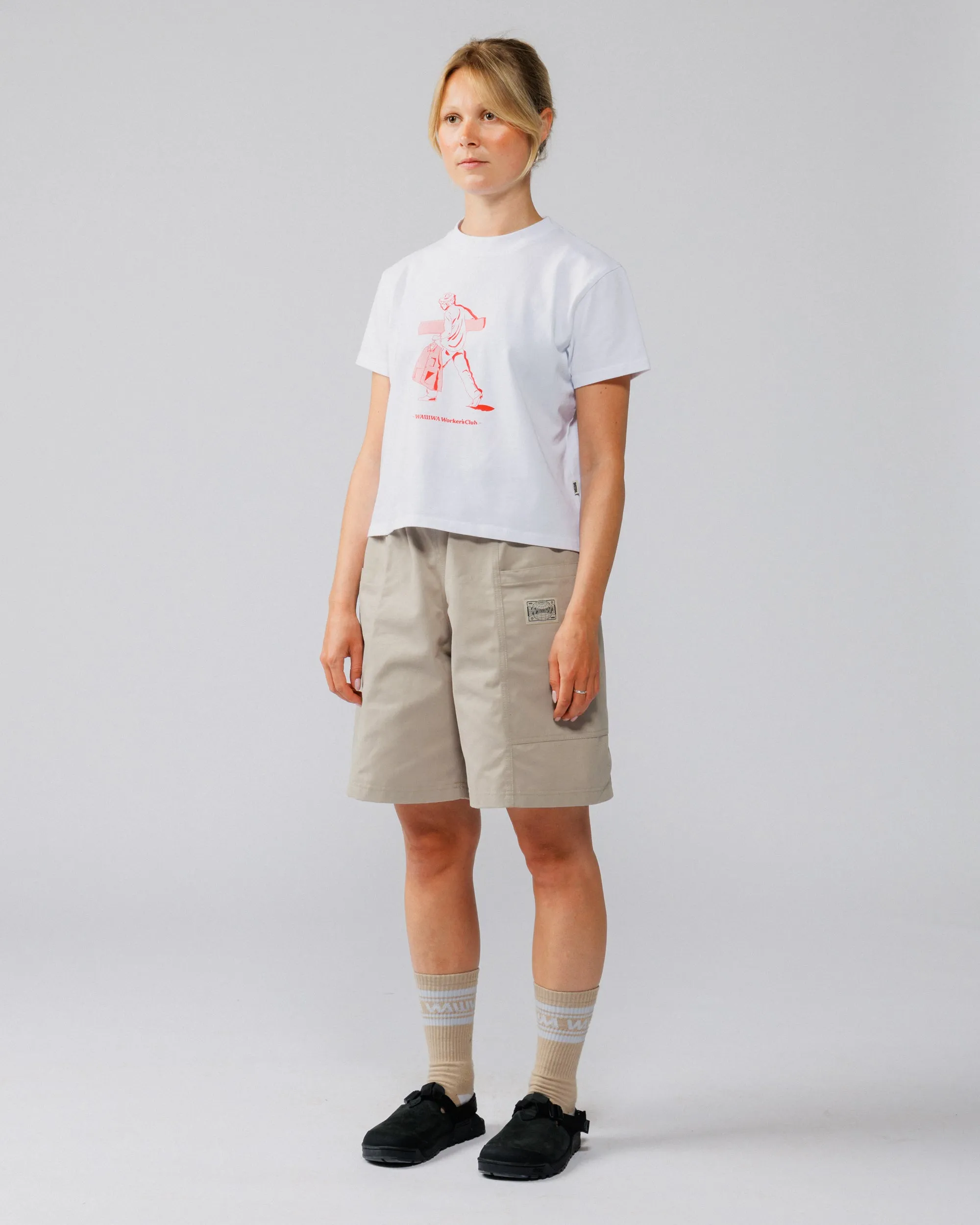 Cropped Workers Stride T-Shirt - White sold by Wawwa product image thumbnail 5