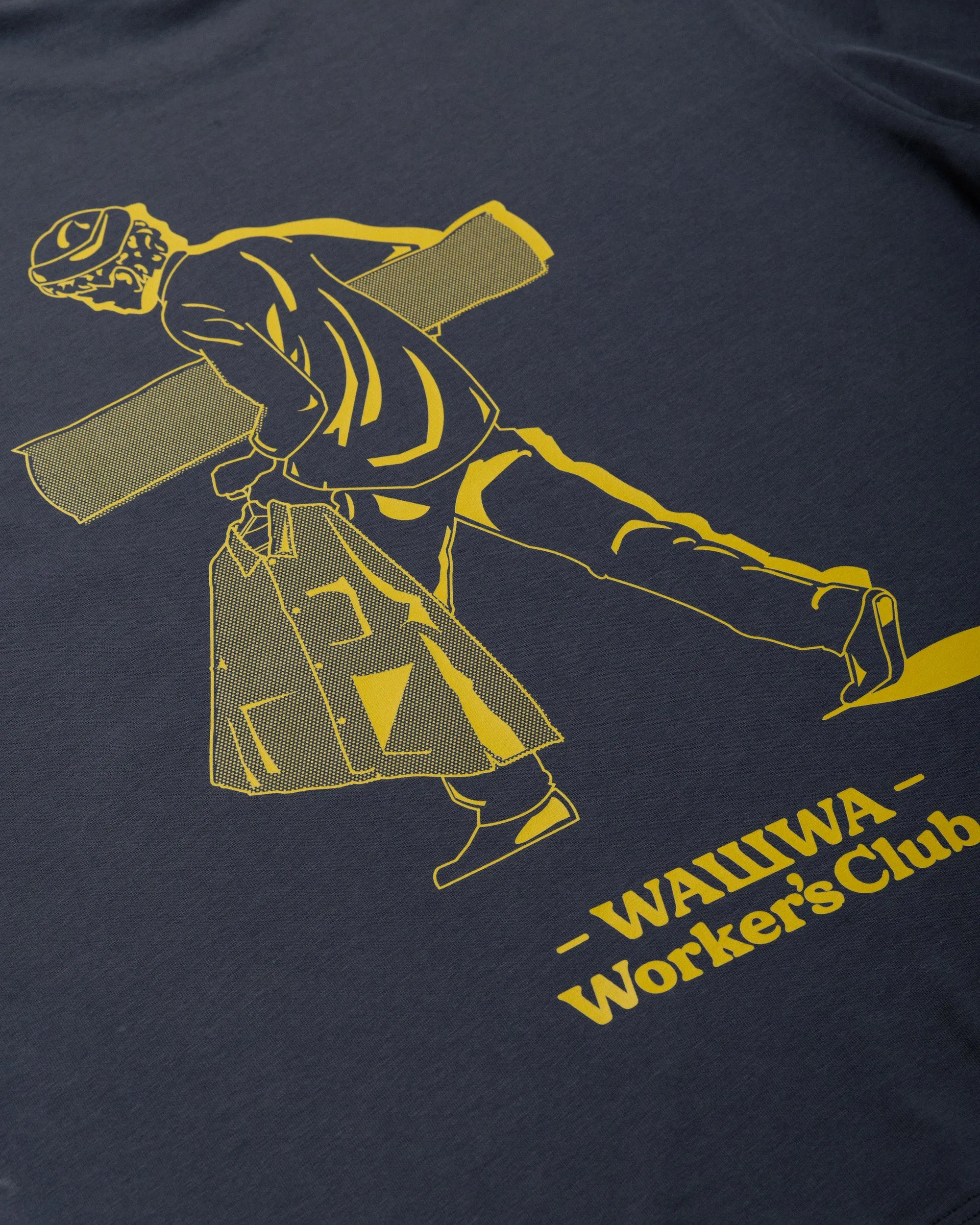 Cropped Workers Stride T-Shirt - Washed Blue sold by Wawwa product image thumbnail 4