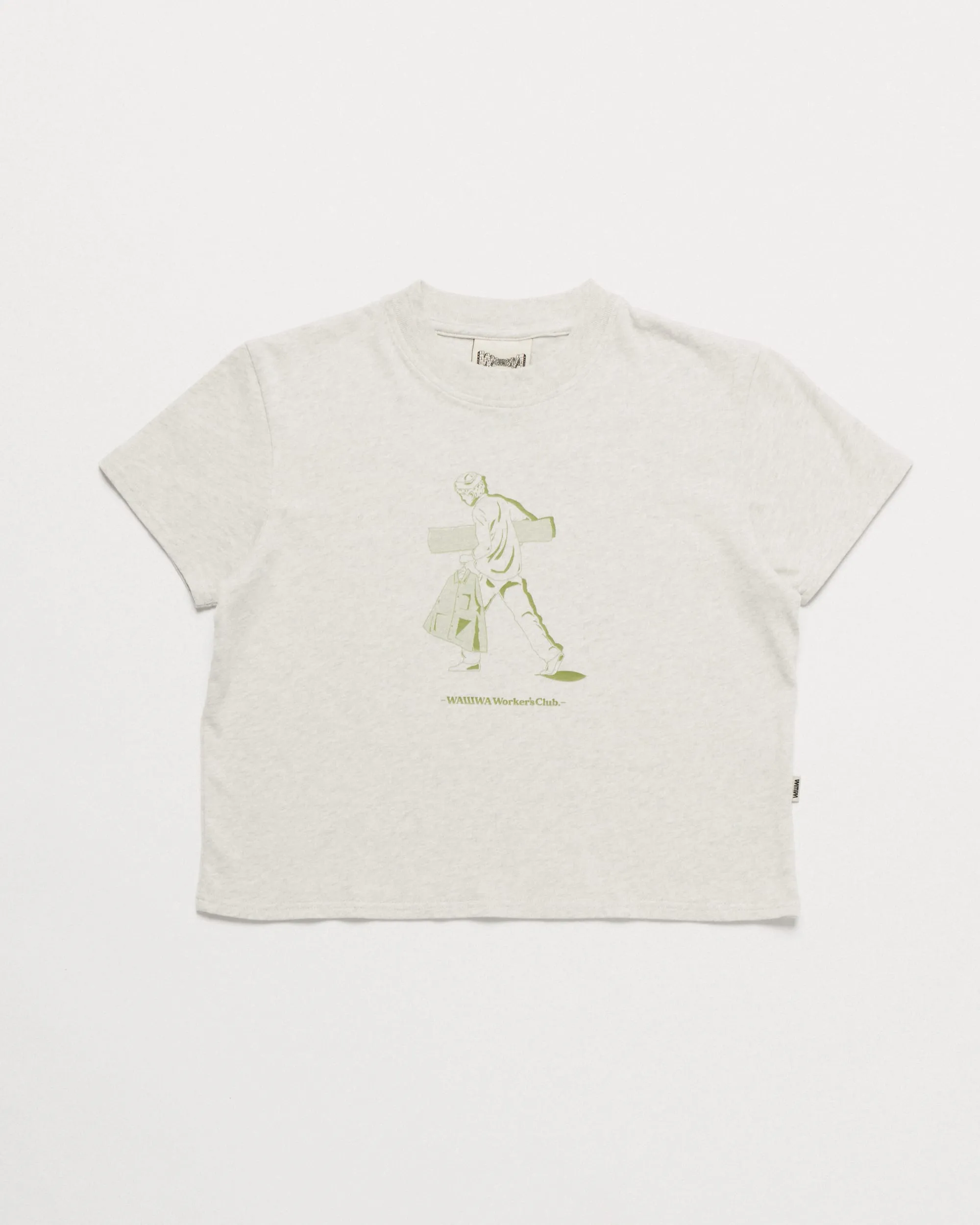 Cropped Workers Stride T-Shirt - Marl Grey sold by Wawwa product image thumbnail 3