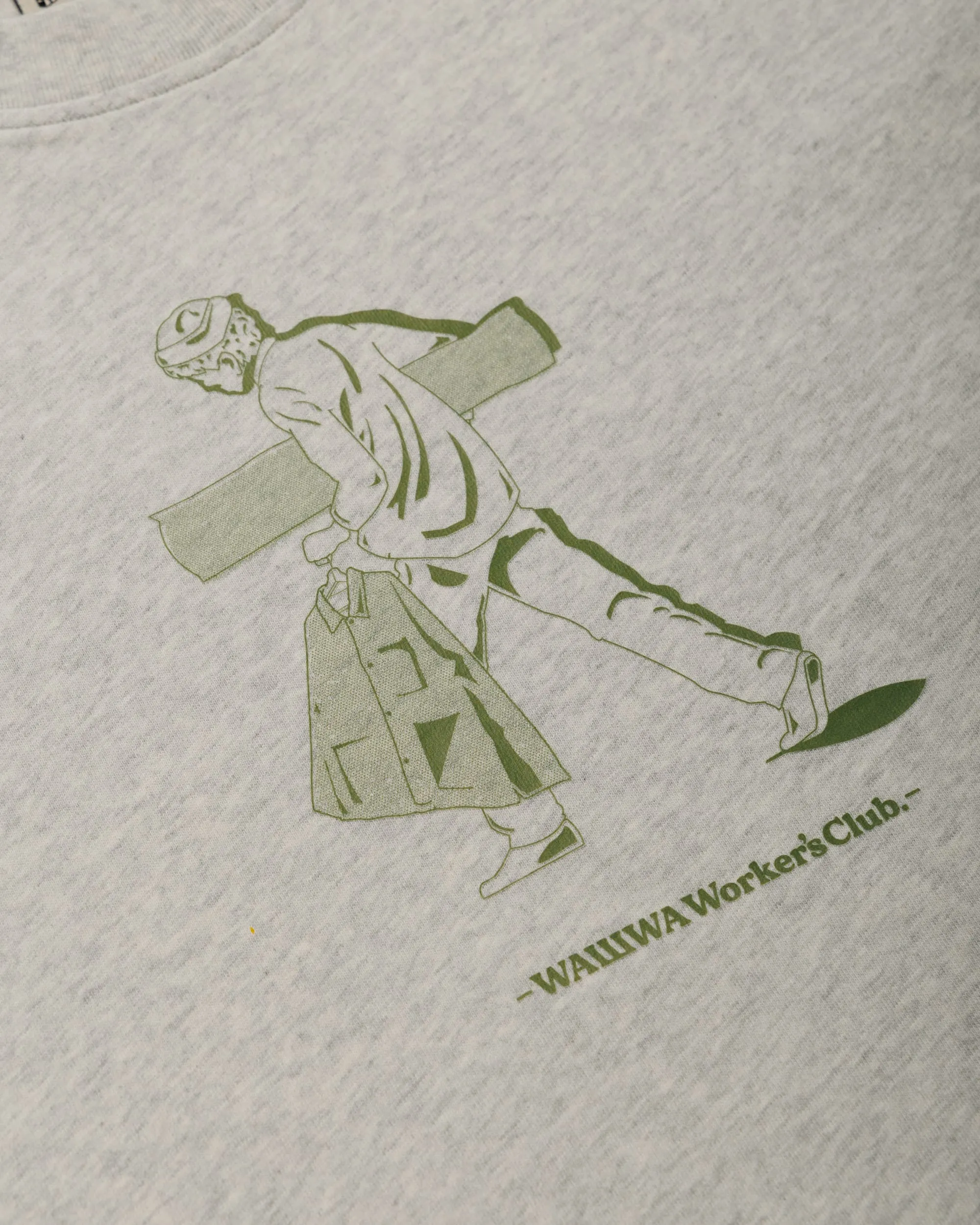 Cropped Workers Stride T-Shirt - Marl Grey sold by Wawwa product image thumbnail 4