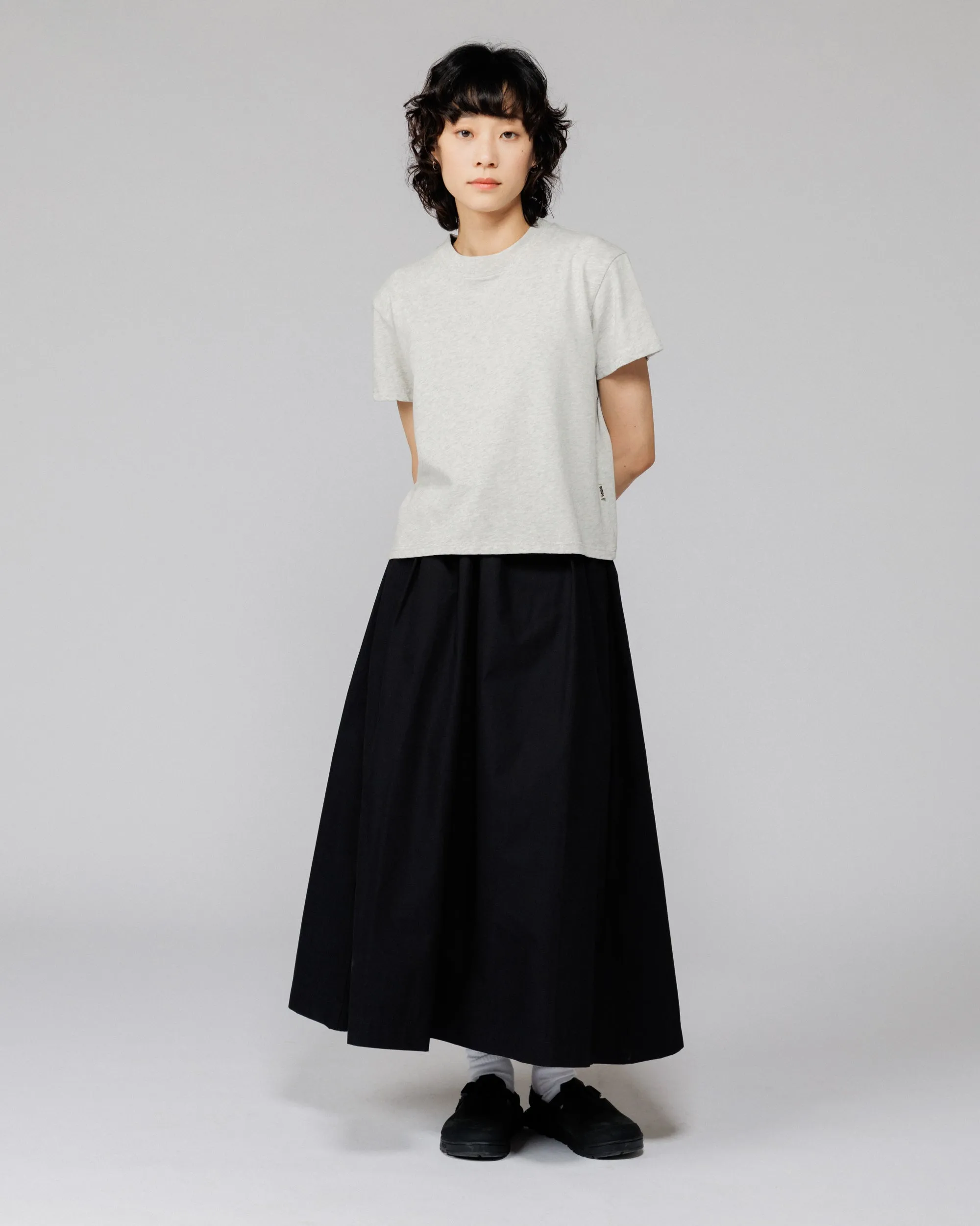 Mid-Weight Cropped Organic T-Shirt - Grey Marl sold by Wawwa product image thumbnail 3