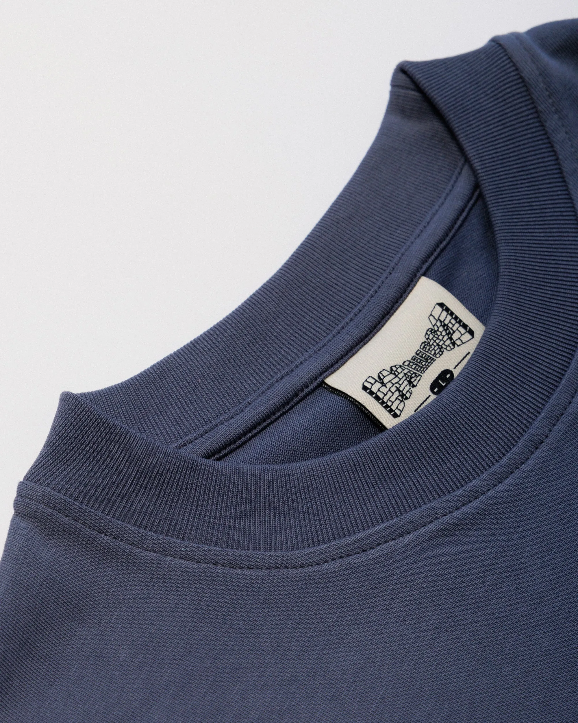 Mid-Weight Cropped Organic T-Shirt - Washed Blue sold by Wawwa product image thumbnail 4