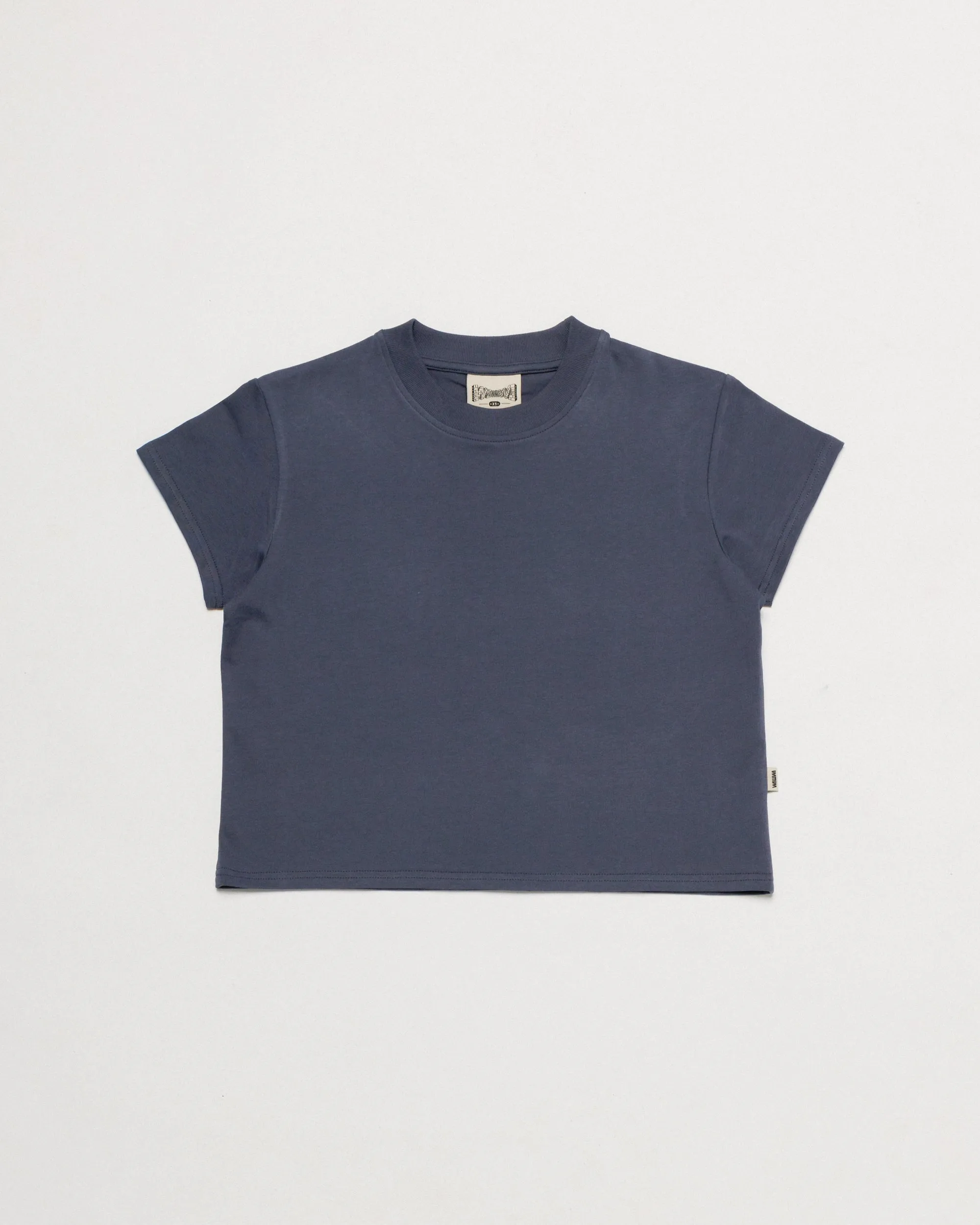 Mid-Weight Cropped Organic T-Shirt - Washed Blue sold by Wawwa product image thumbnail 3