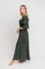 Corrine Tiered Sleeve Maxi Dress with Pockets in Hunter Green - Bump Friendly sold by Worth Collective