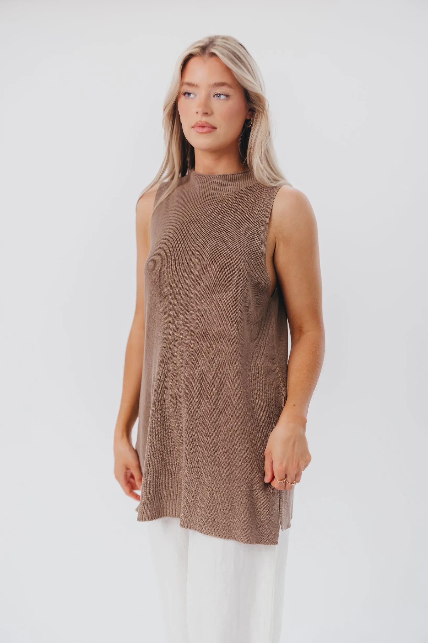 Nora Knit Tank in Taupe sold by Worth Collective