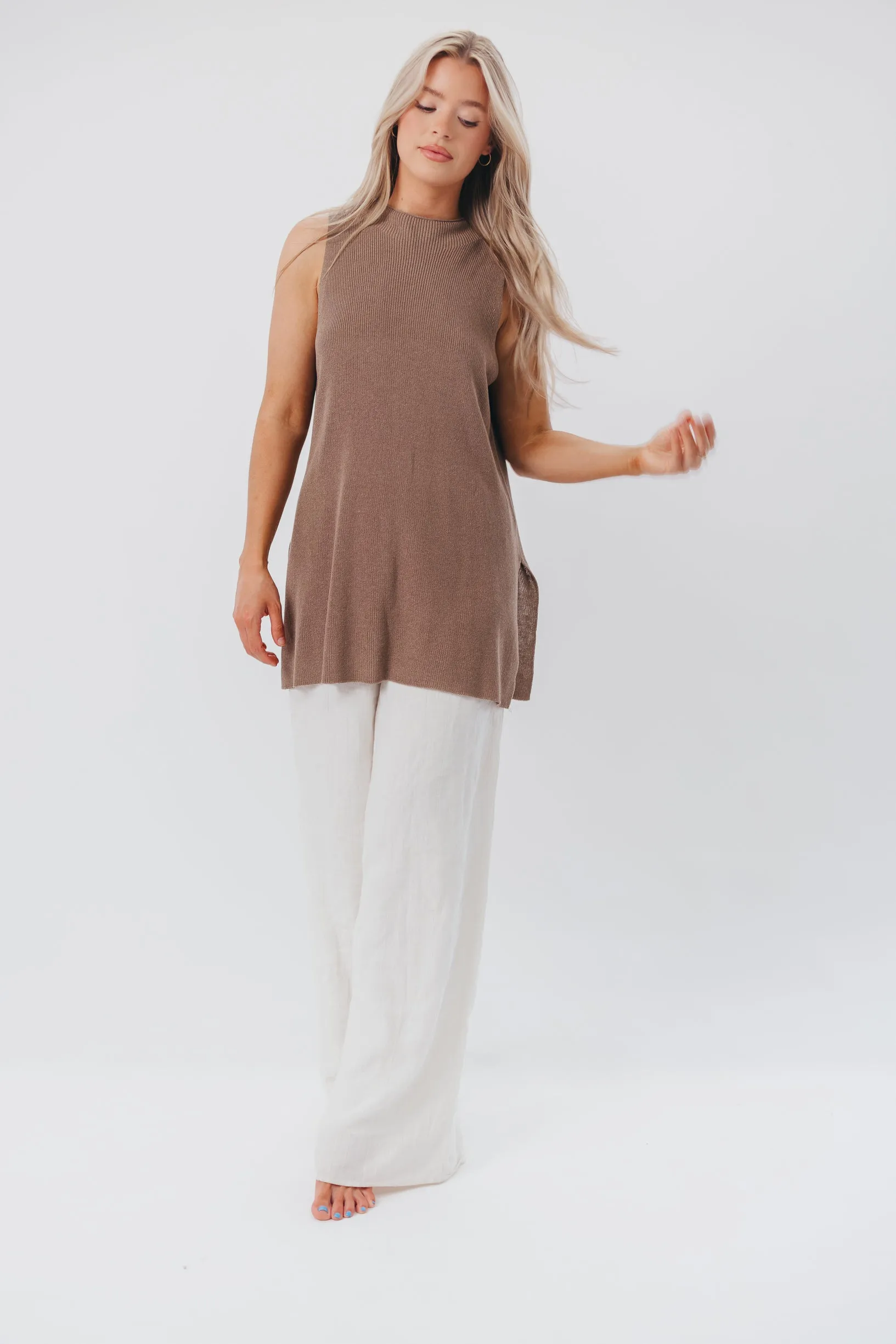 Nora Knit Tank in Taupe sold by Worth Collective product image thumbnail 3