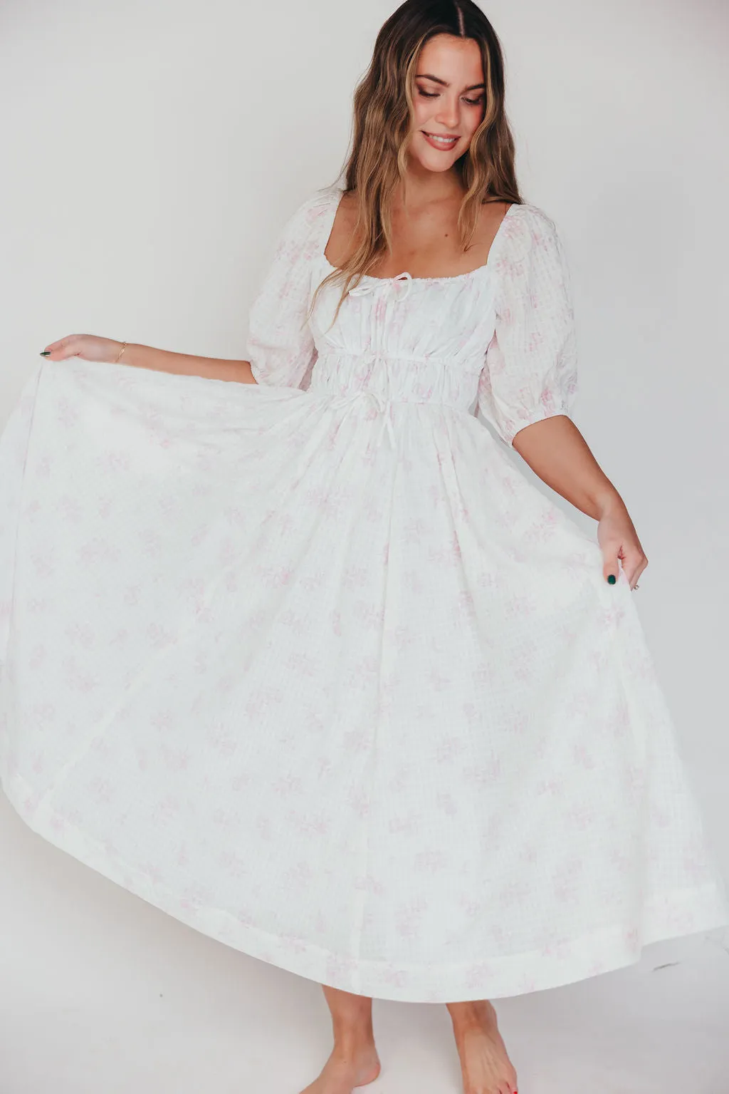 Edda Coastal Midi Dress in Pink - Bump Friendly & Inclusive Sizing (S-3XL) sold by Worth Collective product image thumbnail 3