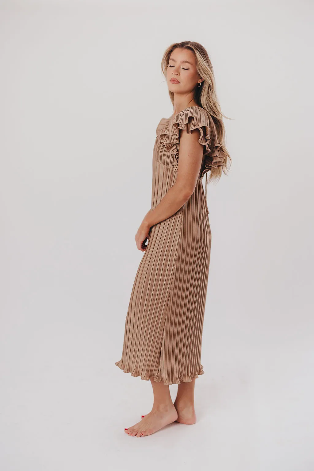 Lucky Charm Midi Dress in Mocha - Bump Friendly & Inclusive Sizing (S-3XL) sold by Worth Collective product image thumbnail 3