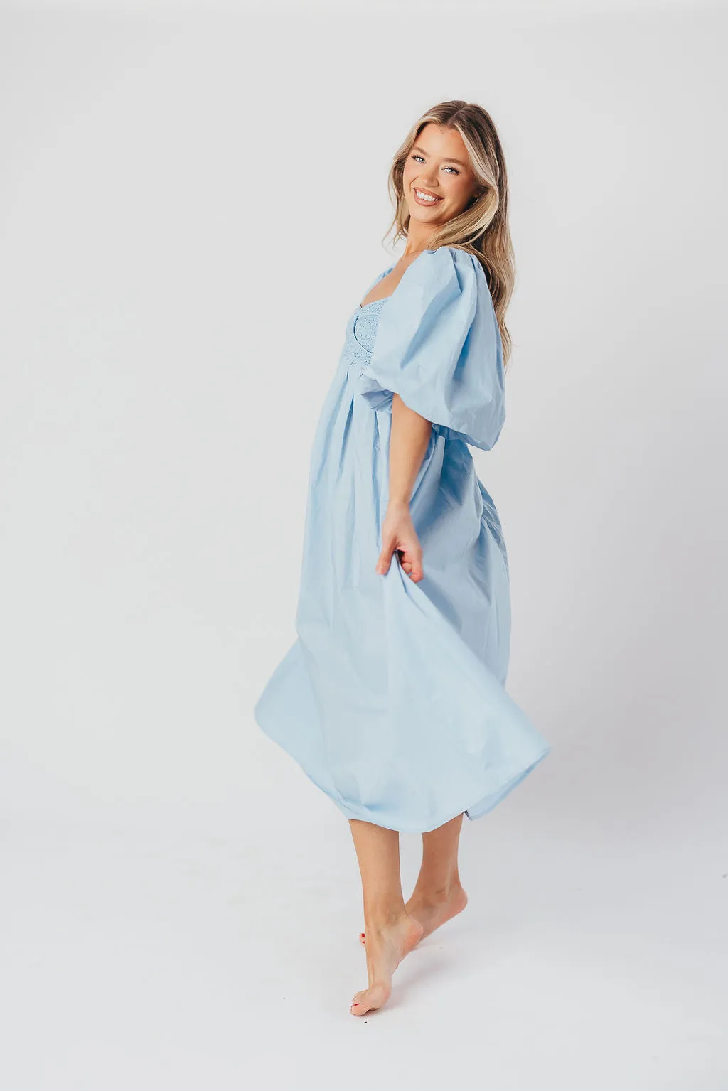 Harlow Maxi Dress in Blue - Bump Friendly sold by Worth Collective product image thumbnail 2