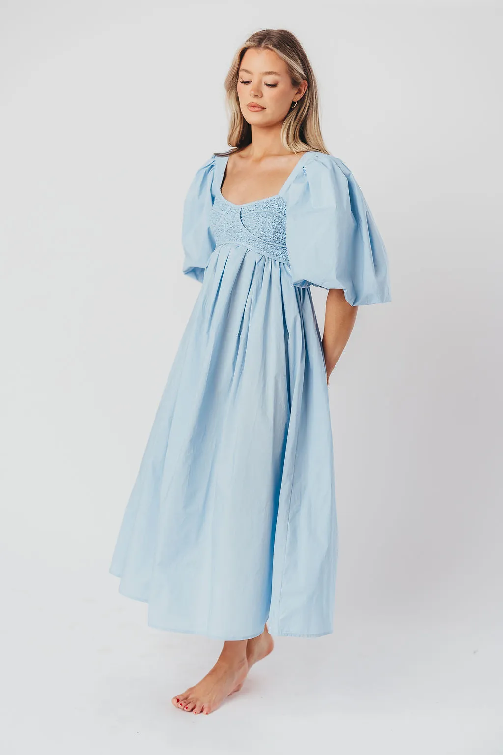 Harlow Maxi Dress in Blue - Bump Friendly sold by Worth Collective product image thumbnail 5