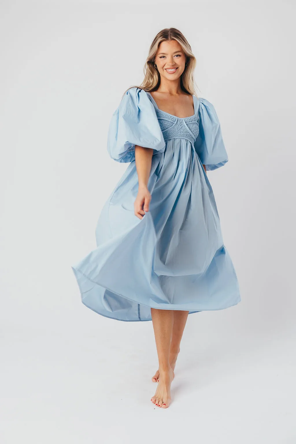 Harlow Maxi Dress in Blue - Bump Friendly sold by Worth Collective product image thumbnail 4