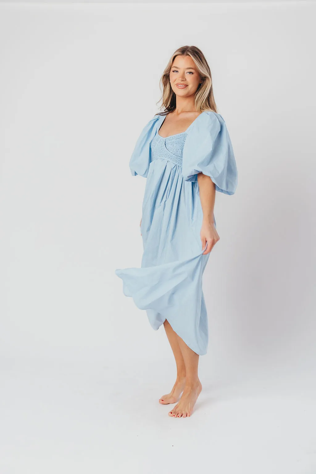 Harlow Maxi Dress in Blue - Bump Friendly sold by Worth Collective product image thumbnail 3