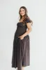 Aria Smocked Maxi Dress with Dropped Waist in Olive sold by Worth Collective