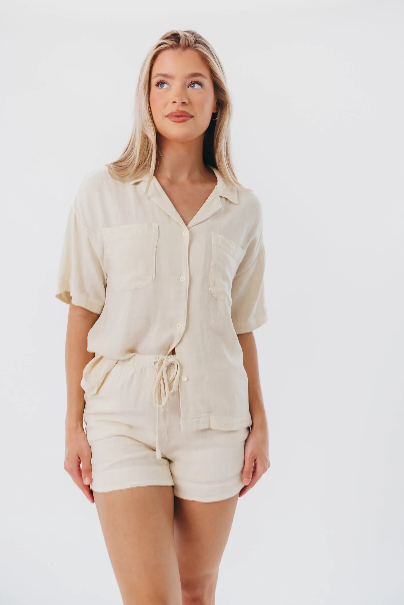 Ella Button-Up Shirt in Seashell - Nursing Friendly sold by Worth Collective product image thumbnail 4