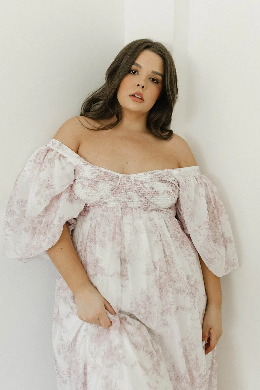 Harlow Midi Dress in Light Pink Floral - Bump Friendly & Inclusive Sizing (S-3XL) sold by Worth Collective product image thumbnail 3