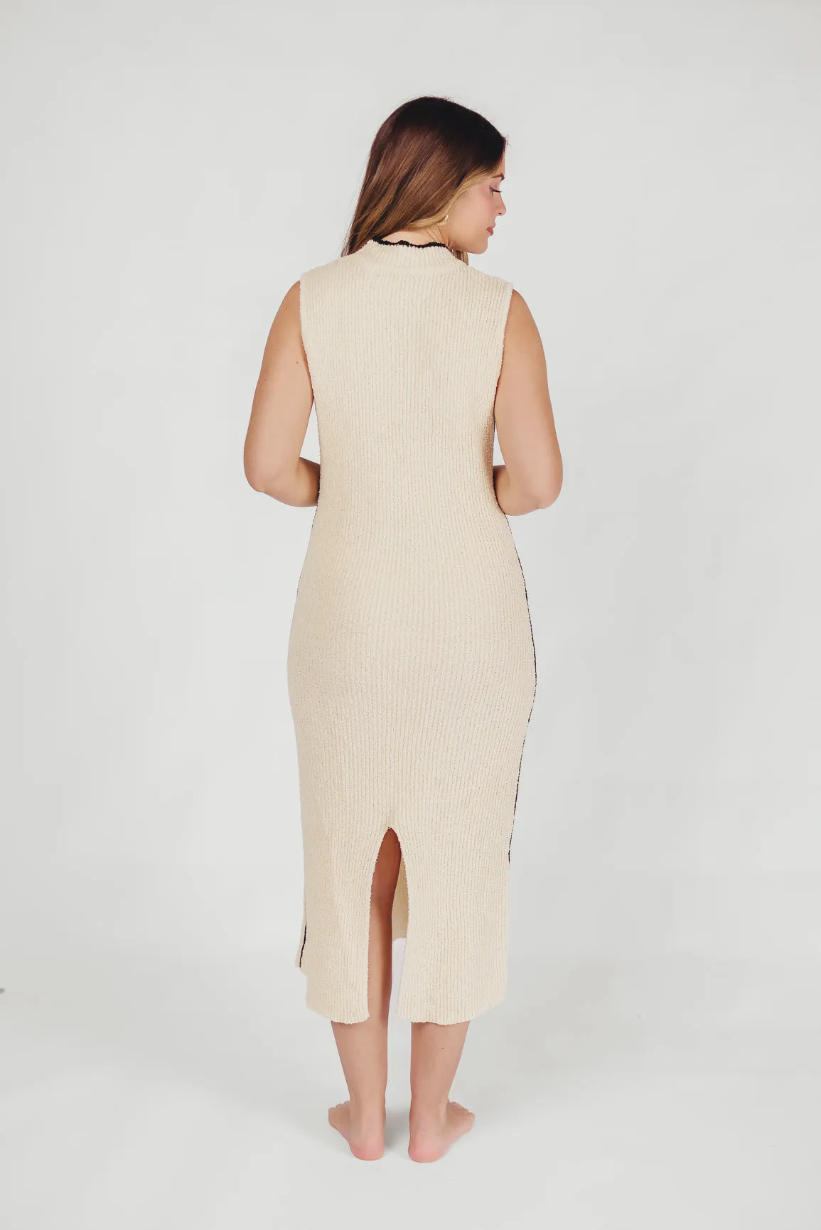 Maureen Textured Ribbed Knit Maxi Dress in Cream sold by Worth Collective product image thumbnail 5
