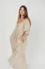 Cara 100% Cotton Maxi Dress in Blue/Brown Floral sold by Worth Collective