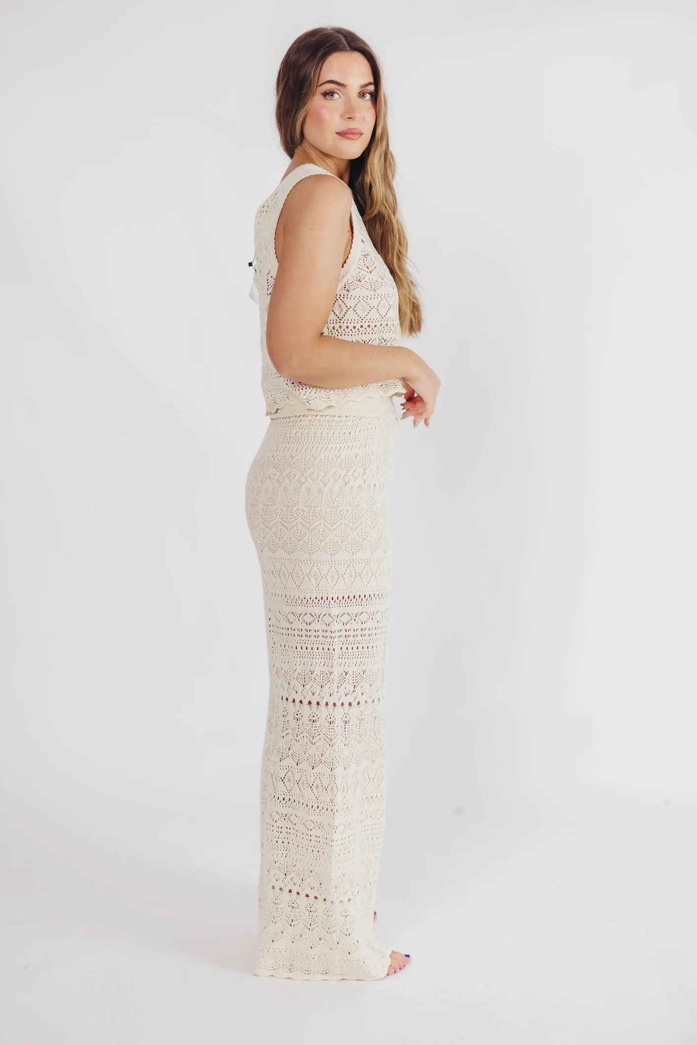 Bonnie Mix and Match Crochet Pants in Beige sold by Worth Collective product image thumbnail 5