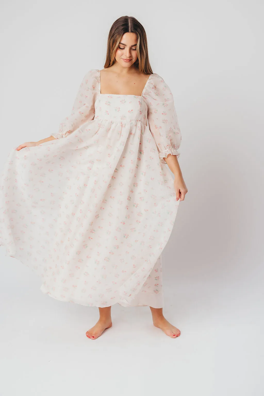 *New* Mona Maxi Dress with Smocking in Blush Floral - Bump Friendly & Inclusive Sizing (S-3XL) sold by Worth Collective