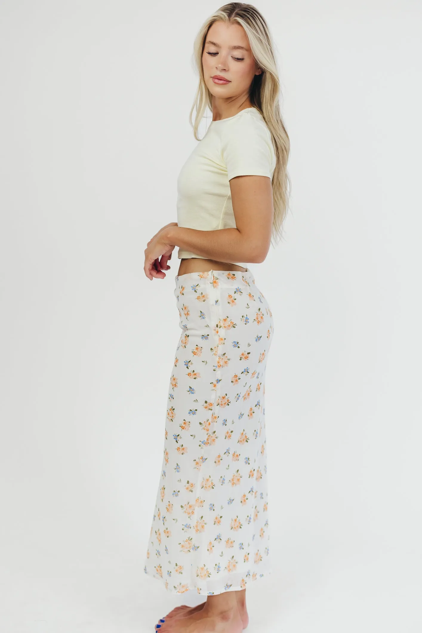 Tessa Bias-Cut Maxi Skirt in Cream Floral sold by Worth Collective product image thumbnail 4