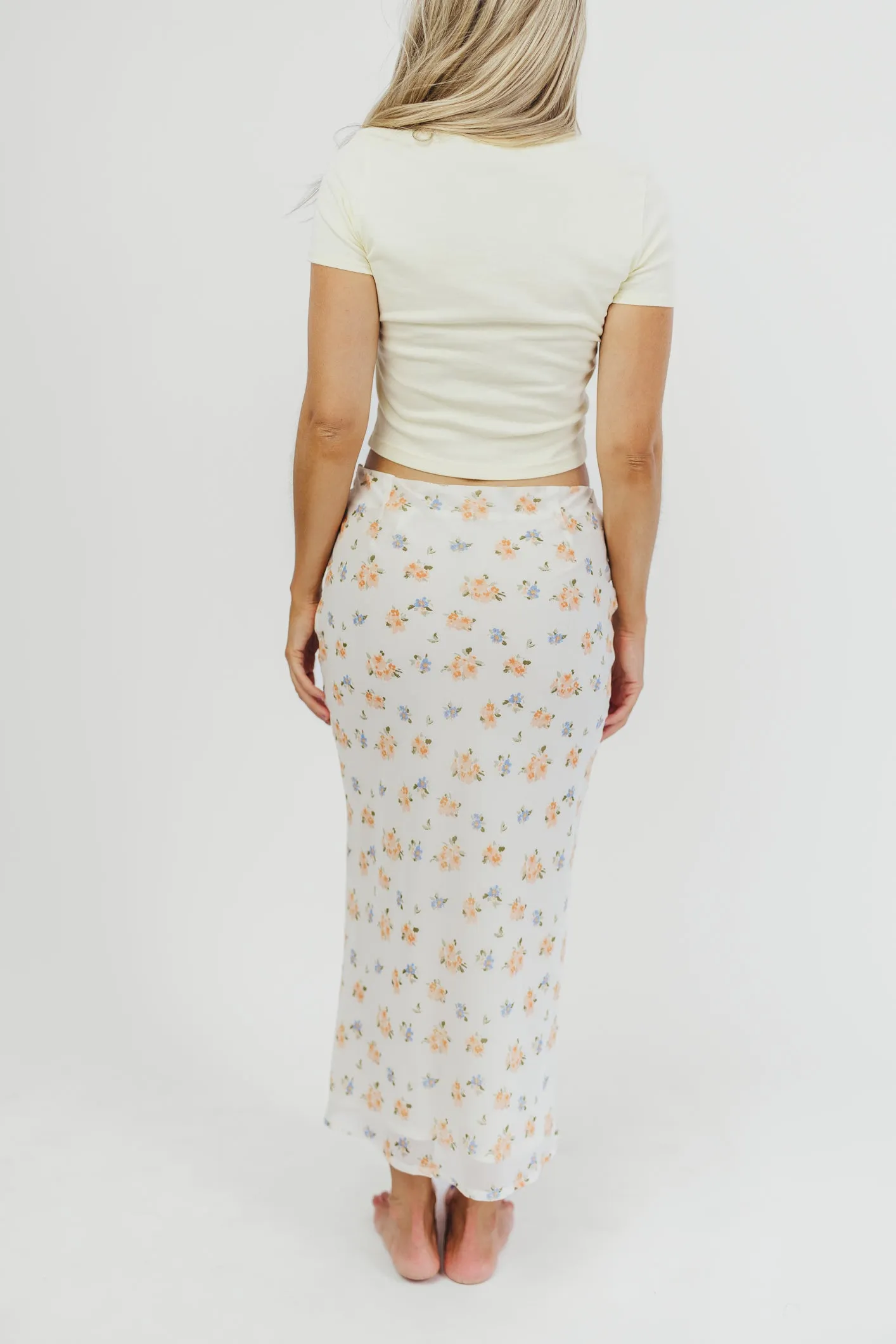 Tessa Bias-Cut Maxi Skirt in Cream Floral sold by Worth Collective product image thumbnail 2