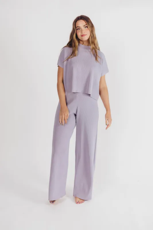 Tripp Knit Top and Pant Set in Blue Grey sold by Worth Collective