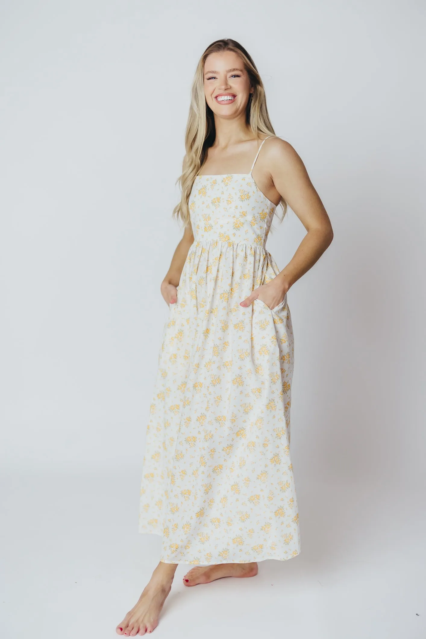 Diane Maxi Dress in White Marigold sold by Worth Collective product image thumbnail 2