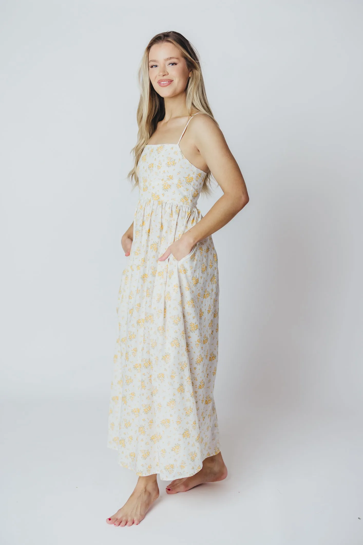 Diane Maxi Dress in White Marigold sold by Worth Collective product image thumbnail 3