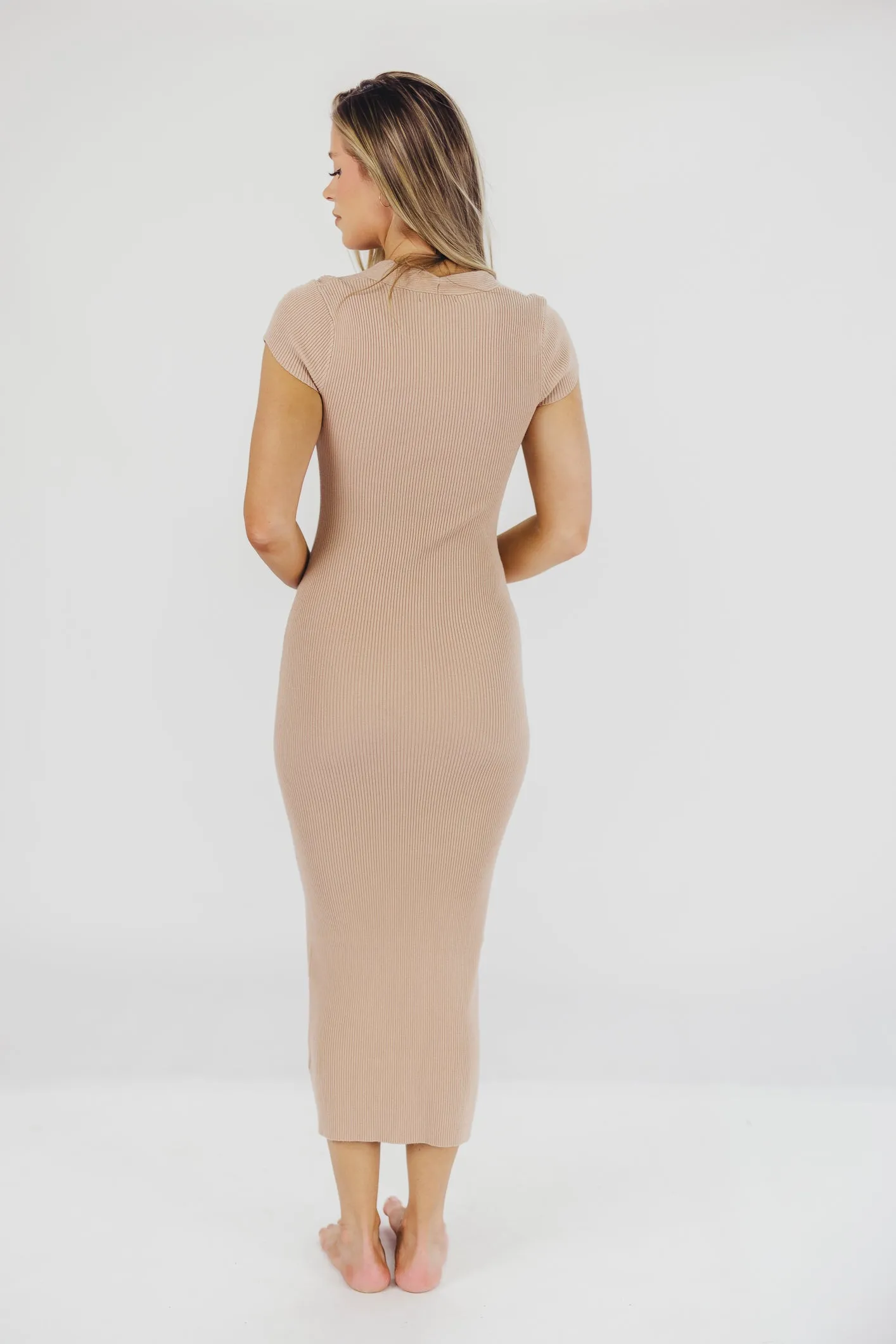 Wren Ribbed Knit Maxi Dress with Square Neckline in Dusty Blush (XS-XL) - Worth Collective Exclusive *Final-Sale* sold by Worth Collective product image thumbnail 2