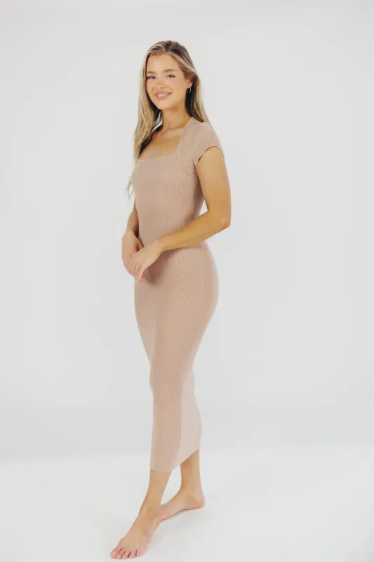 Wren Ribbed Knit Maxi Dress with Square Neckline in Dusty Blush (XS-XL) - Worth Collective Exclusive *Final-Sale* sold by Worth Collective