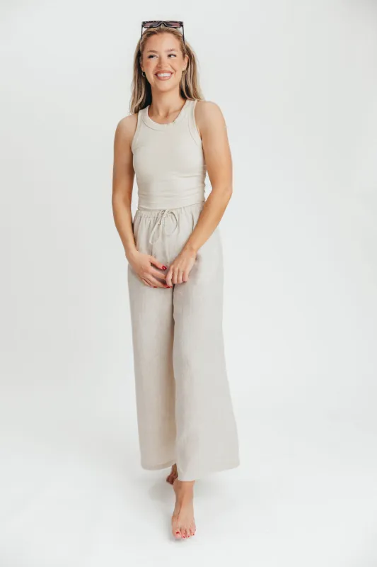 Claire Ribbed Scoop Neck Tank in Ecru sold by Worth Collective