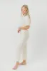 Heidi Scuba Modal Zip-Up Jumpsuit in Eggshell - Nursing Friendly sold by Worth Collective