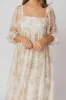 Mona Maxi Dress with Smocking in Cream Floral - Bump Friendly & Inclusive Sizing (S-3XL) sold by Worth Collective