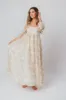 Mona Maxi Dress with Smocking in Cream Floral - Bump Friendly & Inclusive Sizing (S-3XL) sold by Worth Collective