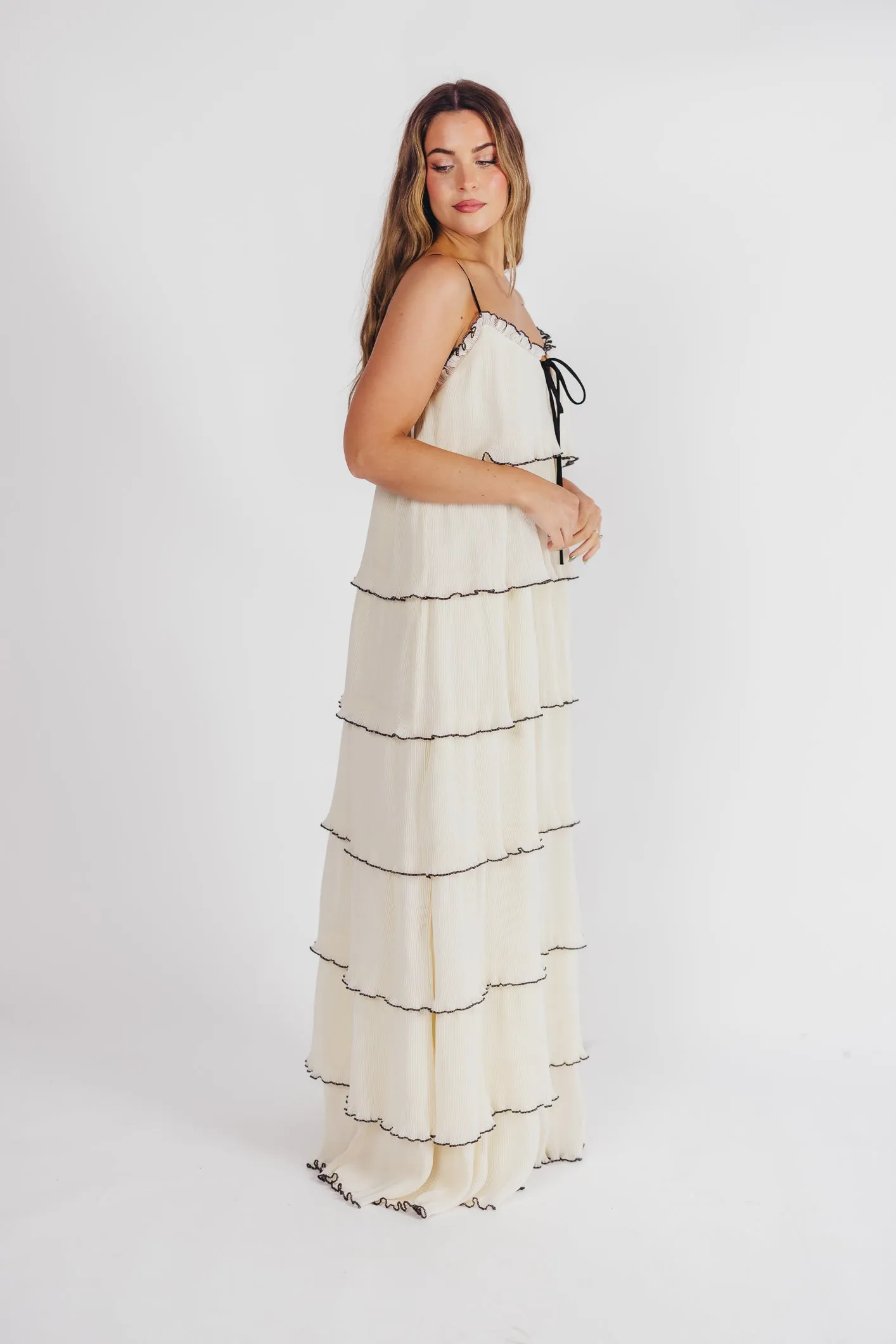 Parisian Dream Tiered Maxi Dress in Cream sold by Worth Collective product image thumbnail 5
