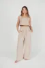 Christy Linen-Blend Sleeveless Cropped Top in Sand *Final-Sale* sold by Worth Collective