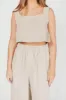 Christy Linen-Blend Sleeveless Cropped Top in Sand *Final-Sale* sold by Worth Collective