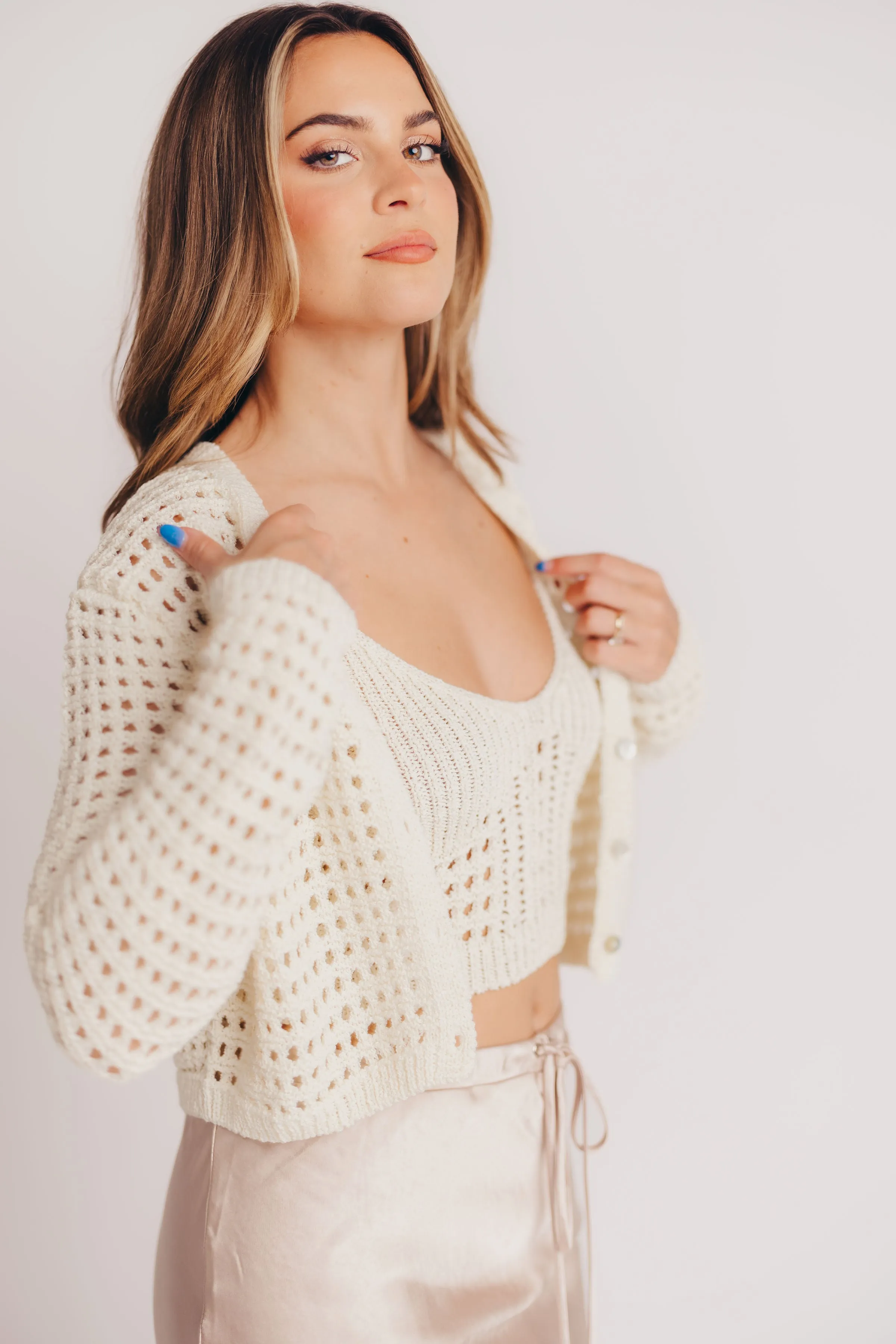Midge Crochet Cardigan in White sold by Worth Collective product image thumbnail 5