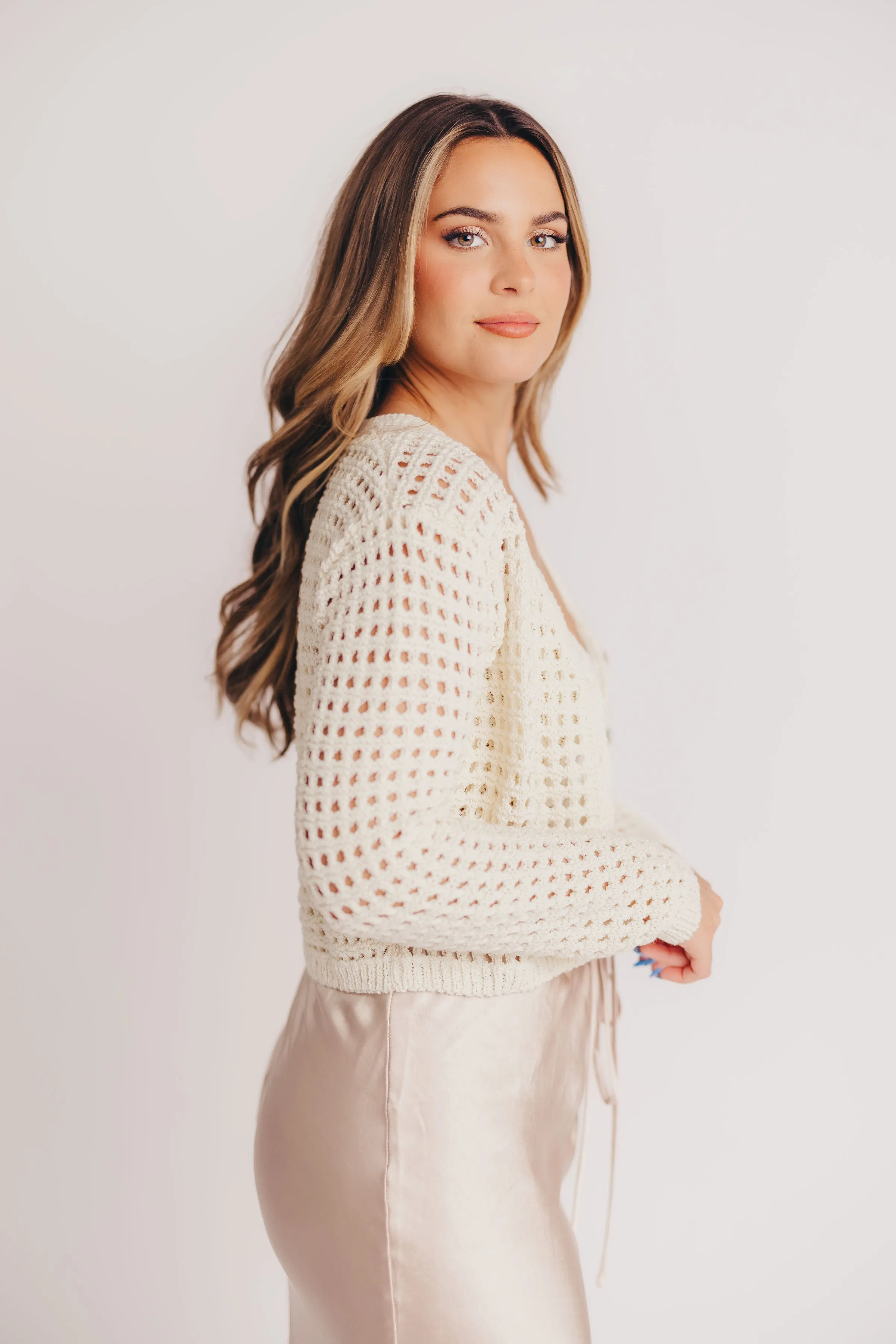 Midge Crochet Cardigan in White sold by Worth Collective product image thumbnail 4