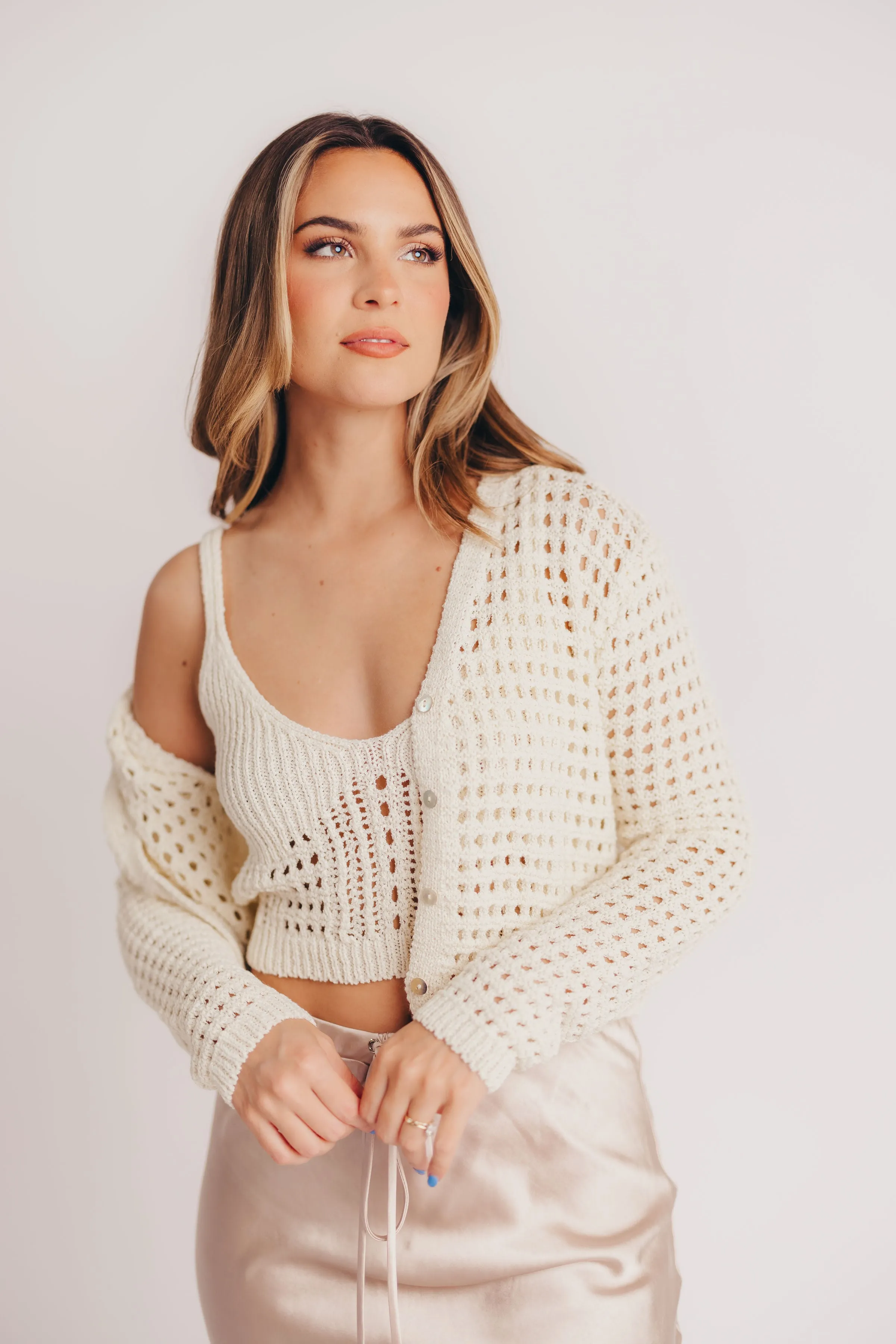 Midge Crochet Cardigan in White sold by Worth Collective product image thumbnail 3