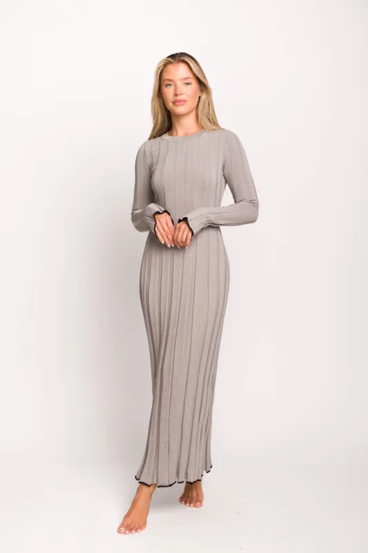 Bentley Dress Heather Gray Black Trim made by Worth Collective