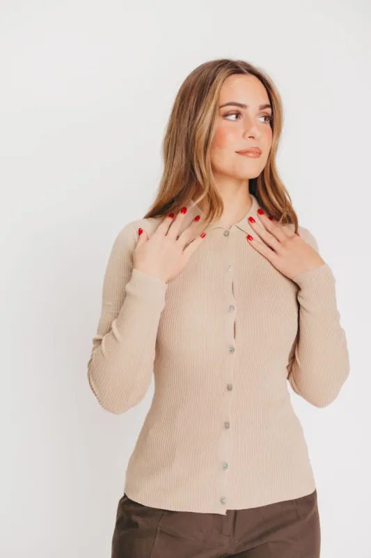 Willow Cardigan in Nude sold by Worth Collective