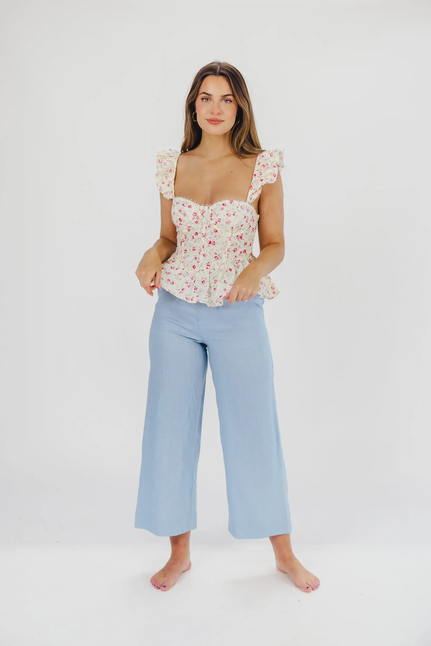 Baylin Peplum Top in White/Red Floral sold by Worth Collective product image thumbnail 5