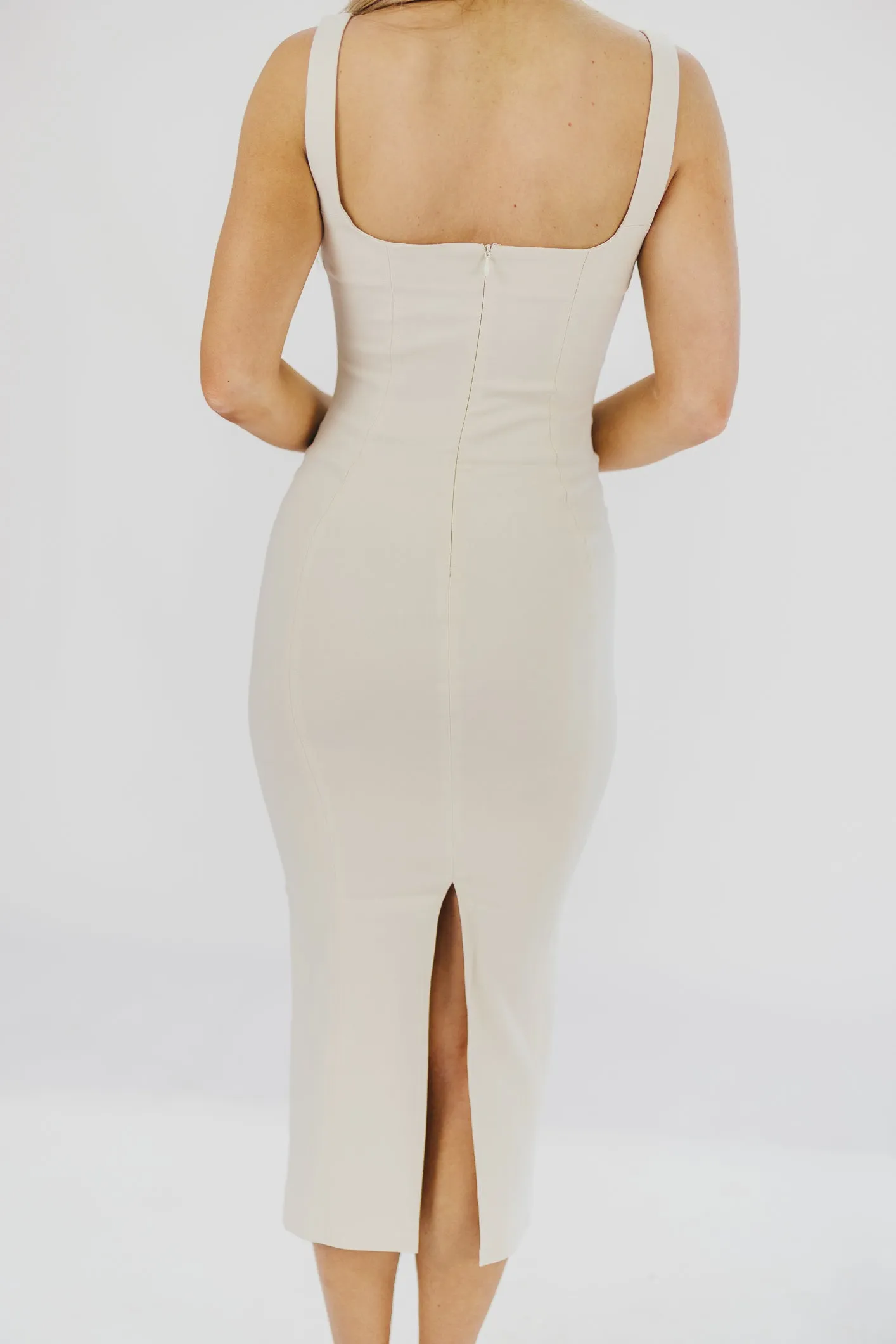 Anthia Bodycon Midi Dress in Bone sold by Worth Collective product image thumbnail 5