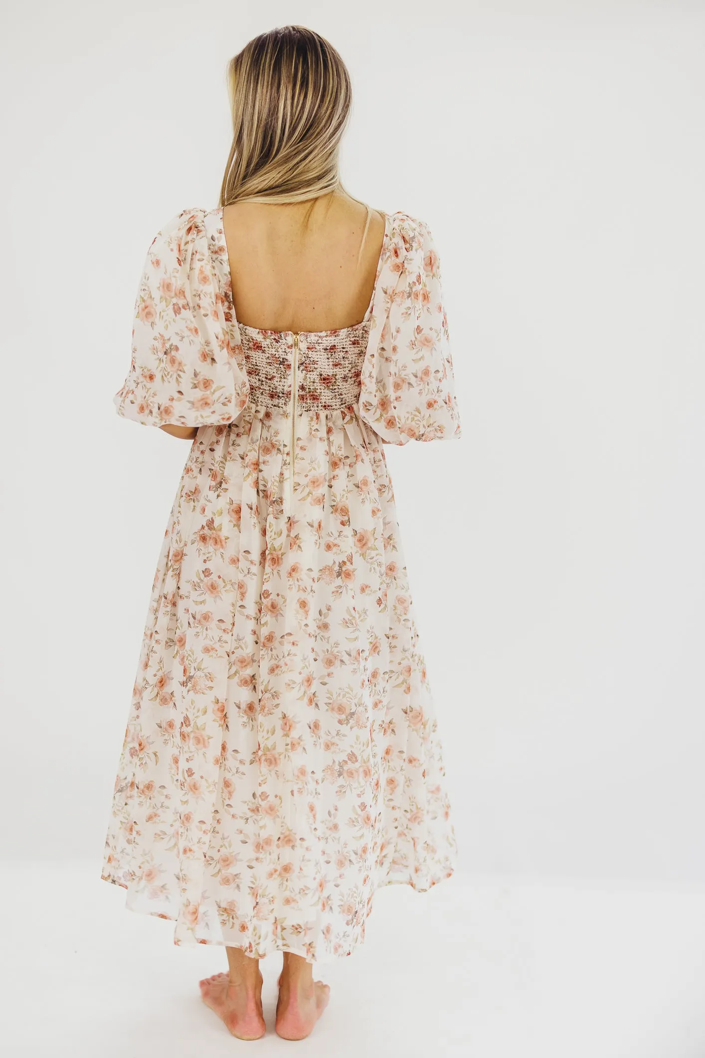 Harlow Maxi Dress in Ivory Floral - Bump Friendly & Inclusive Sizing (S-3XL) sold by Worth Collective product image thumbnail 5