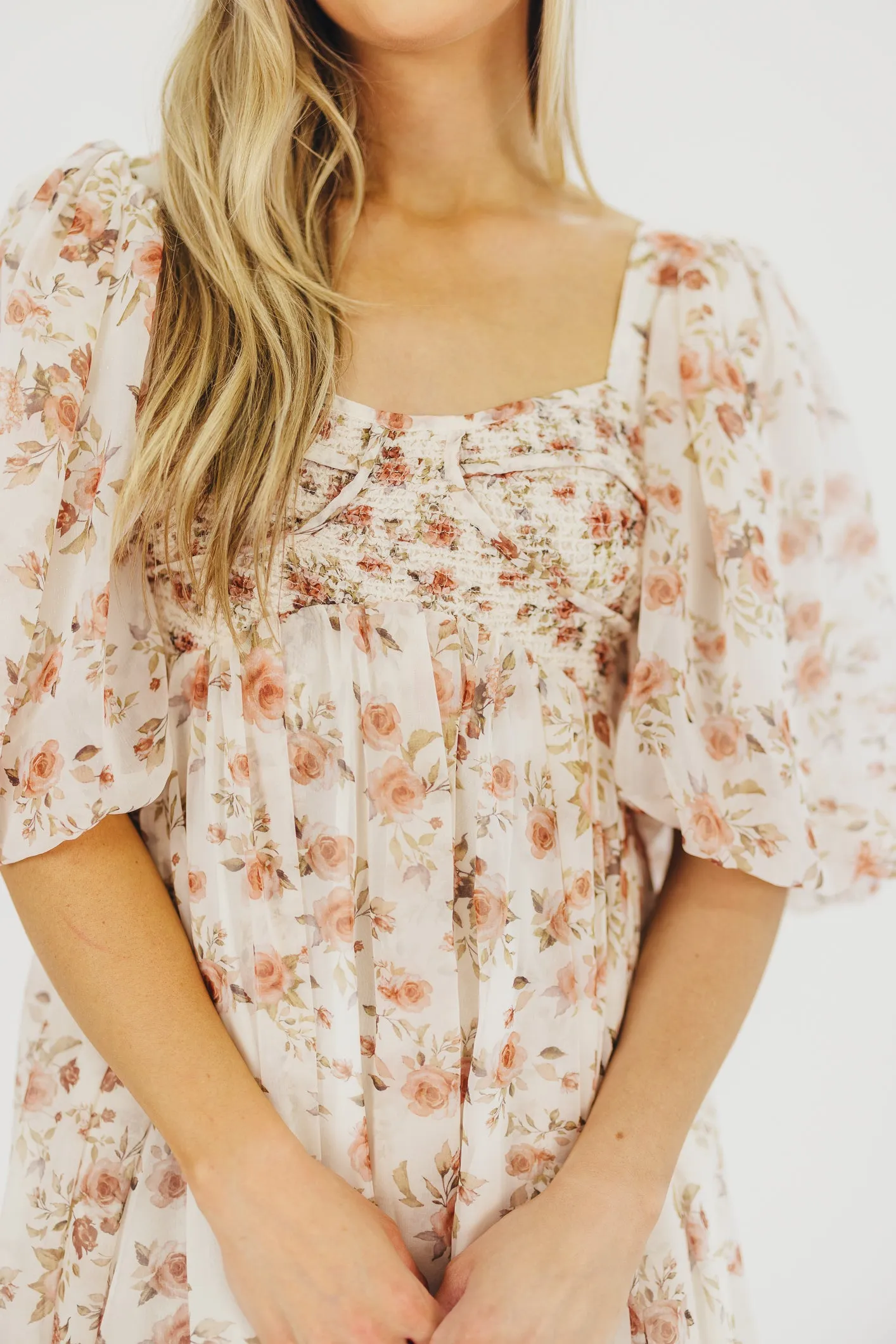 Harlow Maxi Dress in Ivory Floral - Bump Friendly & Inclusive Sizing (S-3XL) sold by Worth Collective product image thumbnail 4