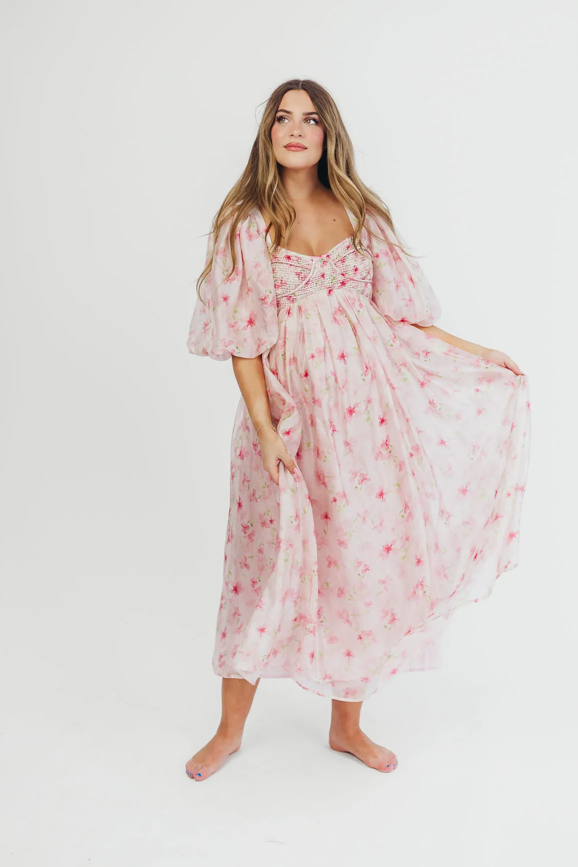 Harlow Maxi Dress in Pink - Bump Friendly & Inclusive Sizing (S-3XL) sold by Worth Collective