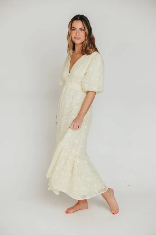 ASTR Jaxine Maxi Dress in Yellow sold by Worth Collective